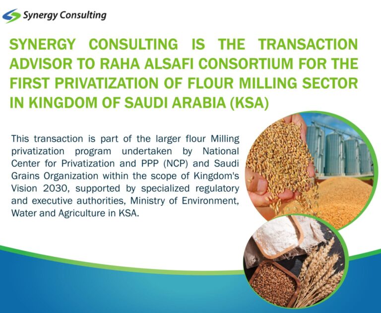 Synergy Consulting is the Transaction Advisor to Raha AlSafi Consortium