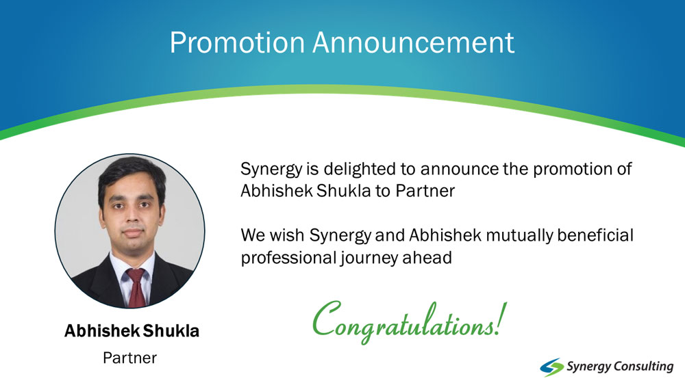 Promotion of Abhishek Shukla to Partner