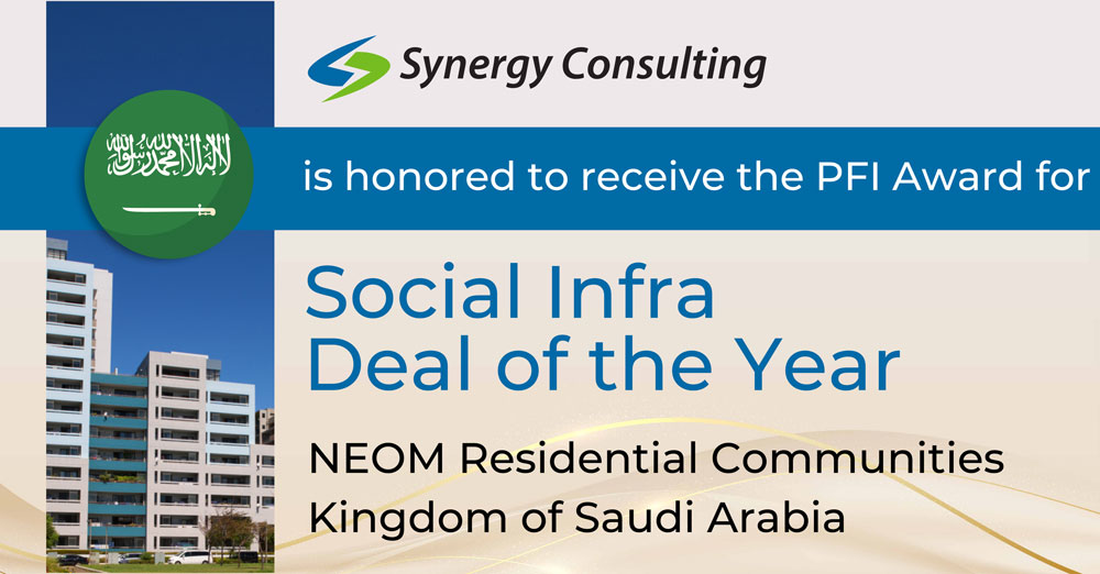 Synergy Consulting, Inc. is honored to receive PPP Deal of the Year award at the PFI 2023 Awards, for the Al Wakra Al Wukair STP, Qatar.